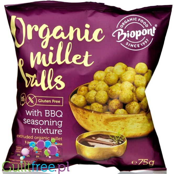 Biopont extruded millet crisps, BBQ