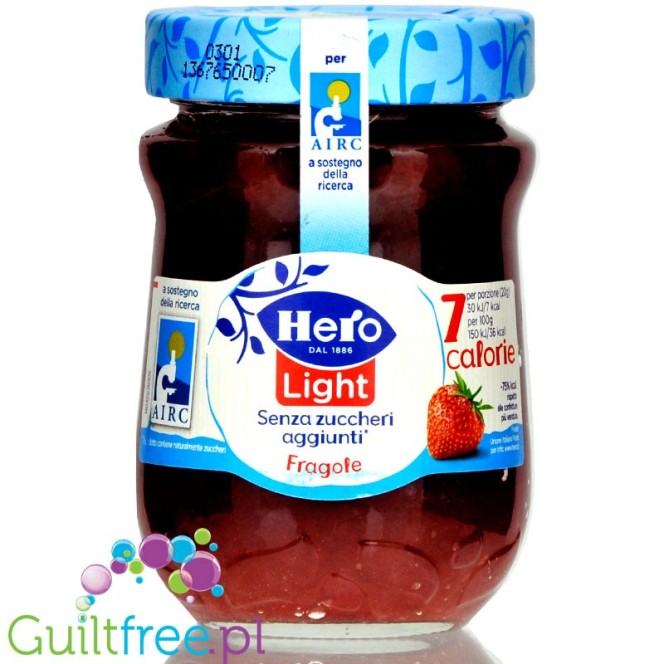Hero Light Strawberry 36kcal - niskokaloryczny dżem truskawkowy bez cukru