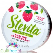 Stevita Stevia Sublime Strawberry cukierki pudrowe bez cukru, Truskawka