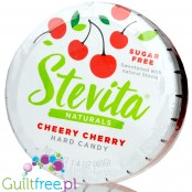 Stevita Stevia Cherry Cherry cukierki pudrowe bez cukru, Wiśnia