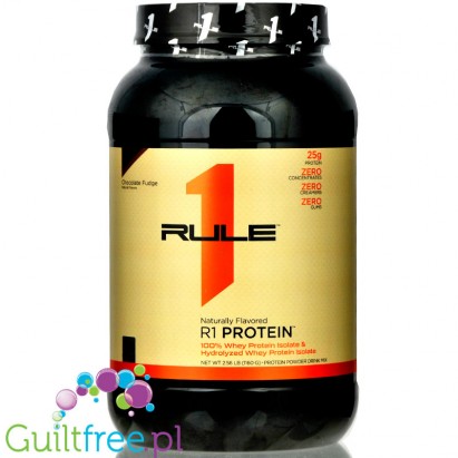 Rule1 R1 Protein Naturally Flavored, Chocolate Fudge - naturalnie aromatyzowana odżywka białkowa WPI & WPH, 25g białka w 100kcal