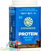 Sunwarrior Protein Warrior Blend, Chocolate 0,75kg - wegańska orgniczna odżywka białkowa z goji i MCT