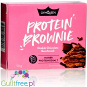 GymQueen Protein Double Chocolate Brownie - miękkie brownie proteinowe w polewie czekoladowej