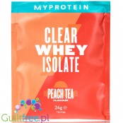 MyProtein Clear Whey Isolate Peach Tea - hydrolizat smakowy, odżywka 20g białka w 90kcal Herbata Brzoskwiniowa