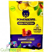 Powerbeärs High Protein Bears - proteinowe żelki-misie z witaminą C, 30% białka Jagoda & Cytryna