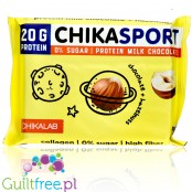 ChikaLab ChikaSport Milk Chocolate & Hazelnut - mleczna czekolada proteinowa bez cukru z orzechami laskowymi