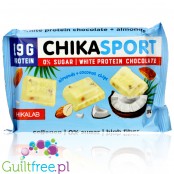 ChikaLab ChikaSport White Chocolate, Almond & Coconut - biała czekolada proteinowa bez cukru z migdałami i kokosem