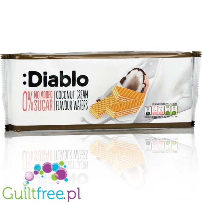 Diablo Coconut Wafers - wafelki z kremem kokosowym bez dodatku cukru 110G