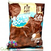 FitKit Protein Cookie Coconut Flan - ciastko proteinowe bez cukru w polewie czekoladowej