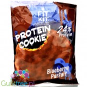 FitKit Protein Cookie Blueberry Parfait - ciastko proteinowe bez cukru w polewie czekoladowej
