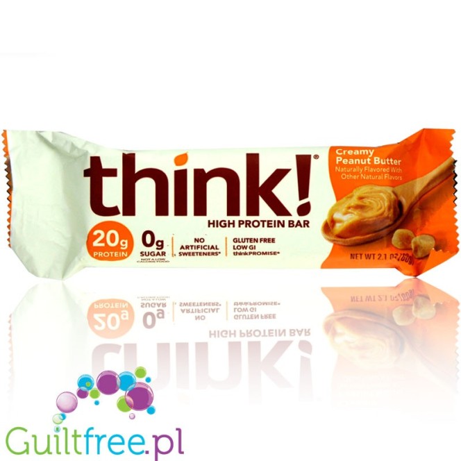 Think! Chocolate Dipped Creamy Peanut Butter Protein Bar, 20g protein