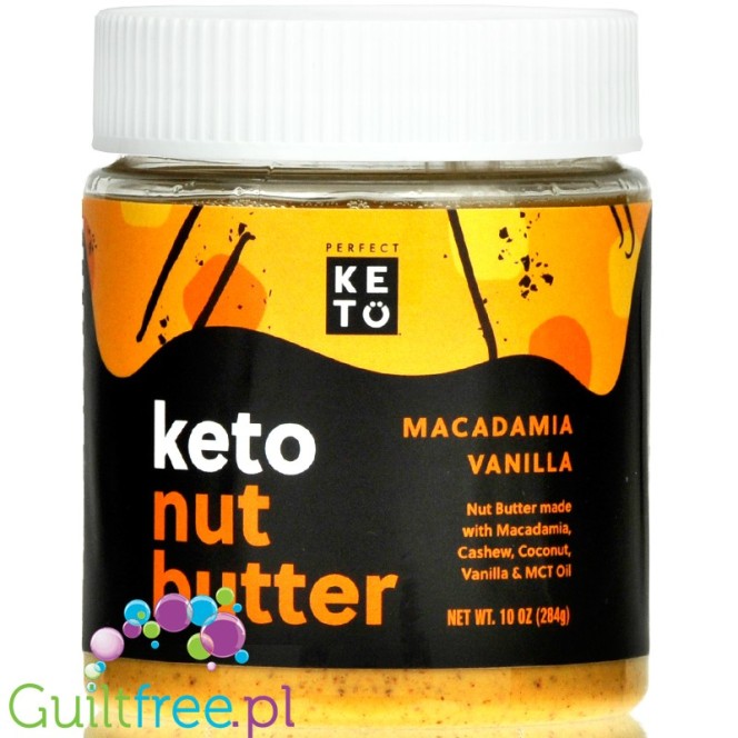 Perfect Keto Nut Butter, Macadamia Vanilla - masło cashew i makadamia z MCT, bez cukru i słodzików