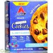 Atkins Snack Protein Cookie, Chocolate Chip - niskowęglowodanowe ciastka proteinowe, pudełko x 4szt