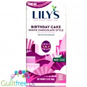 Lily's Sweets No Sugar Added White Chocolate Style Bars, Birthday Cake - biała czekolada bez cukru ze stewią
