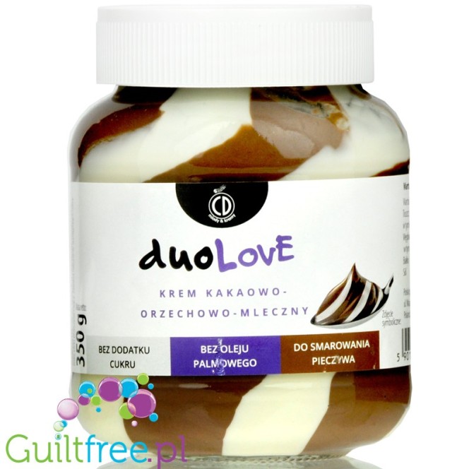 CD DuoLove - krem o smaku kakaowo-orzechowo-mlecznym bez dodatku cukru, bez oleju palmowego)