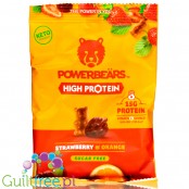 Powerbeärs High Protein Bears - proteinowe żelki-misie bez cukru Truskawka & Pomarańcza