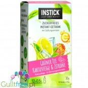 InStick Green Tea, Cactus & Lemon - saszetka smakowa instant do napoi bez cukru, 12 saszetek na 0,5L
