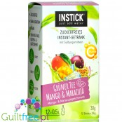 InStick Green Tea Mango & Passionfruit - saszetka smakowa instant do napoi bez cukru, Zielona Herbata, 12 saszetek na 0,5L