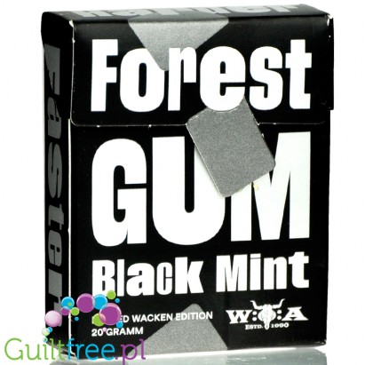 Forest Gum Black Mint - vegan sugar-free chewing gum with xylitol and stevia, no plastic