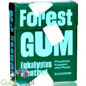 Forest Gum Eukalyptus Menthol - wegańska guma do żucia bez cukru z ksylitolem i stewią, bez plastiku