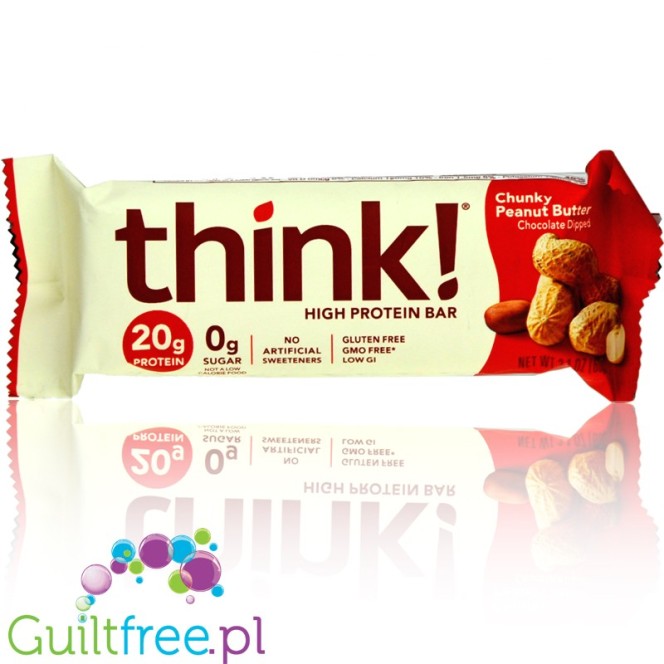 Think! Chocolate Dipped Chunky Peanut Butter protein bar