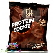 FitKit Protein Cookie Double Chocolate - ciastko proteinowe bez cukru w polewie czekoladowej