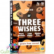 Three Wishes Grain Free Cereal, Cocoa - niskowęglowodanowe płatki śniadaniowe bez glutenu, z monk fruit