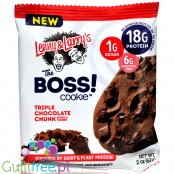 Lenny & Larry's The Boss Cookie, Triple Chocolate Chunk - hiper czekoladowe ciacho 18g białka w 220kcal