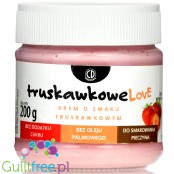 CD TruskawkoweLove 200g - krem bez cukru o smaku białej czekolady z truskawkami, bez oleju palmowego