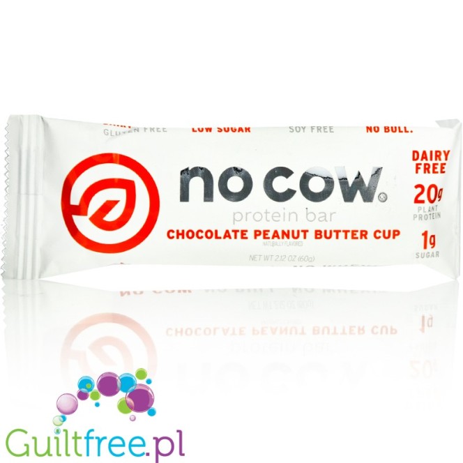 No Cow Chocolate Peanut Butter Cup - vegan keto chocolate dipped protein bar