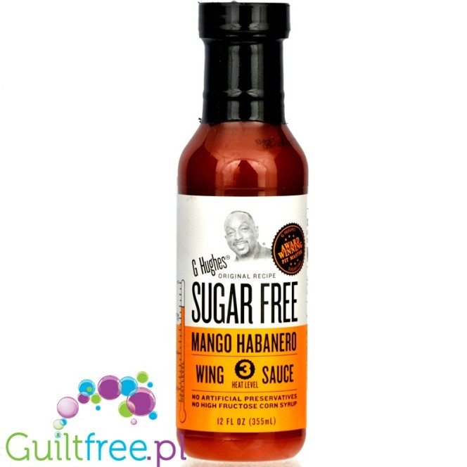 G. Hughes Smokehouse Sugar Free Wing Sauce, Mango Habanero, Medium Hot