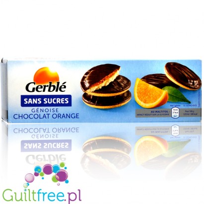 Gerblé Génoise Chocolat Orange Sans Sucres, Sans huile de palme, 11 génoises, 140 g