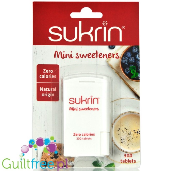 Sukrin Mini Erythrit & Stevia - słodzik w tabletkach ze stewią i erytrolem, 300 pastylek bez maltodekstryny