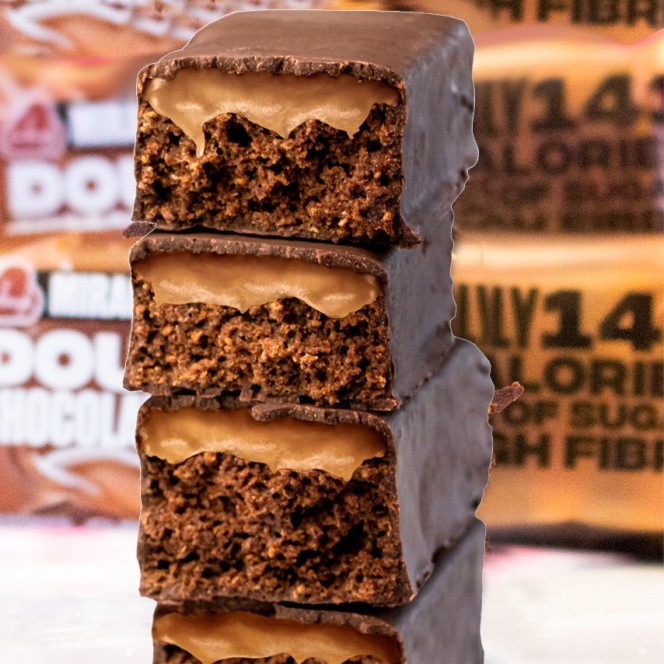 Lo-Dough Miracle Double Chocolate Fudge Cake Bar 143kcal the least caloric protein bar