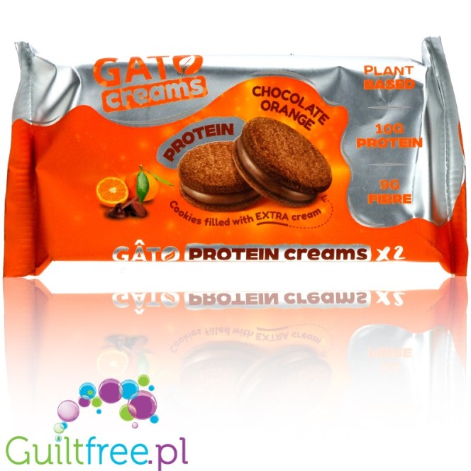 GATO Protein 'n' Cream Chocolate Orange - wegańskie markizy proteinowe z kremem,10g białka, Czekolada & Pomarańcza