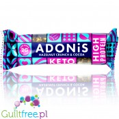 Adonis Keto Protein, Hazelnut Crunch & Cocoa - wegański keto baton proteinowy 2g cukru