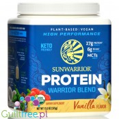 Sunwarrior Protein Warrior Blend, Vanilla 0,375kg - wegańska organiczna odżywka białkowa z goji i MCT