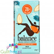 Balance Vollmilch Mandel Salz 78% less sugar, sweetened with stevia