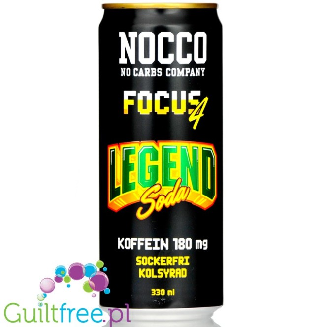 NOCCO Focus Legend Soda - energy drink without sugar with caffeine, vitamins B and green tea extract