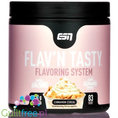 ESN Flav'N'Tasty Cinnamon Cereal 250g - słodzony aromat w proszku, Płatki Cynamonowe z kawałkami CInni Minis