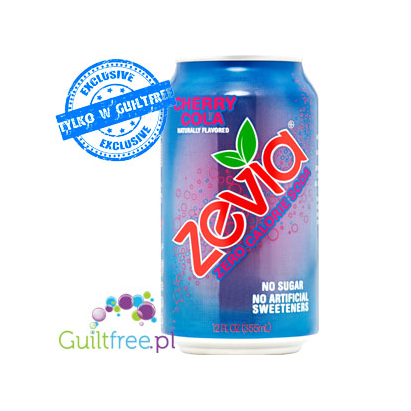 Zevia Cola Cherry - 100% naturalna wiśniowa cola bez kalorii ze stewią i erytrytolem