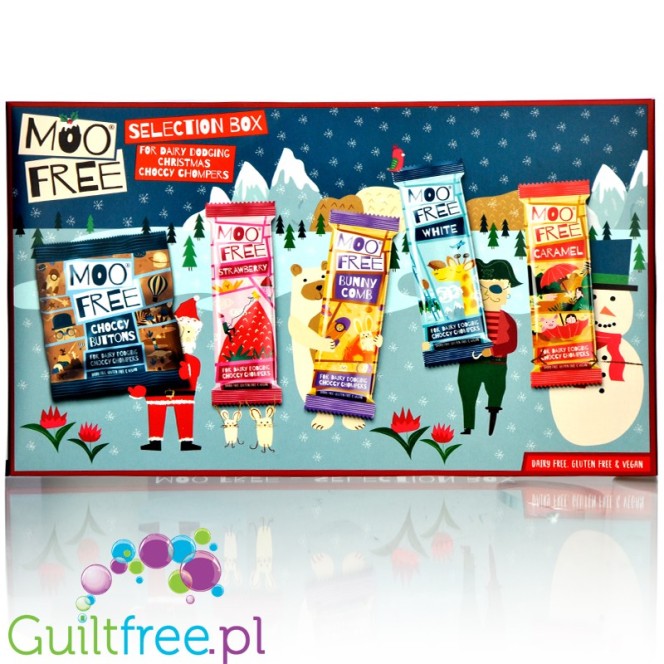 Moo Free Selection Box - vegan holiday chocolate box, no milk, soy & gluten