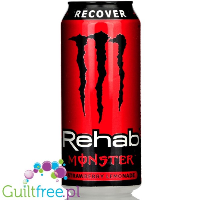 Monster Rehab Strawberry Lemonade ver. USA - napój energetyczny bez cukru 160mg kofeiny