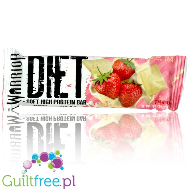 Warrior Diet Strawberry & White Chocolate - niskokaloryczny baton proteinowy 183kcal & 20g białka