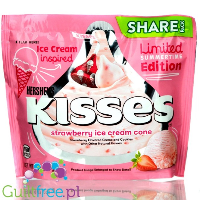 Hershey's Kisses Strawberry Ice Cream Cone (CHEAT MEAL) - kropelki białej czekolady o smaku lodów truskawkowych