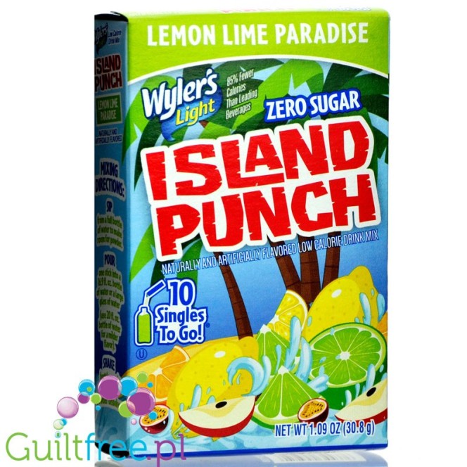 Wyler's Singles To Go Island Punch Lemon Lime Paradise - saszetki smakowe do wody bez cukru i kcal, smak Limonka & Cytryna