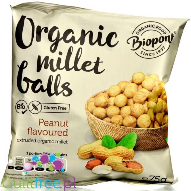 Biopont millet crisp balls with peanuts gluten-free bio 75g