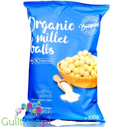 Biopont millet crisp balls delicately salted gluten-free bio 100g