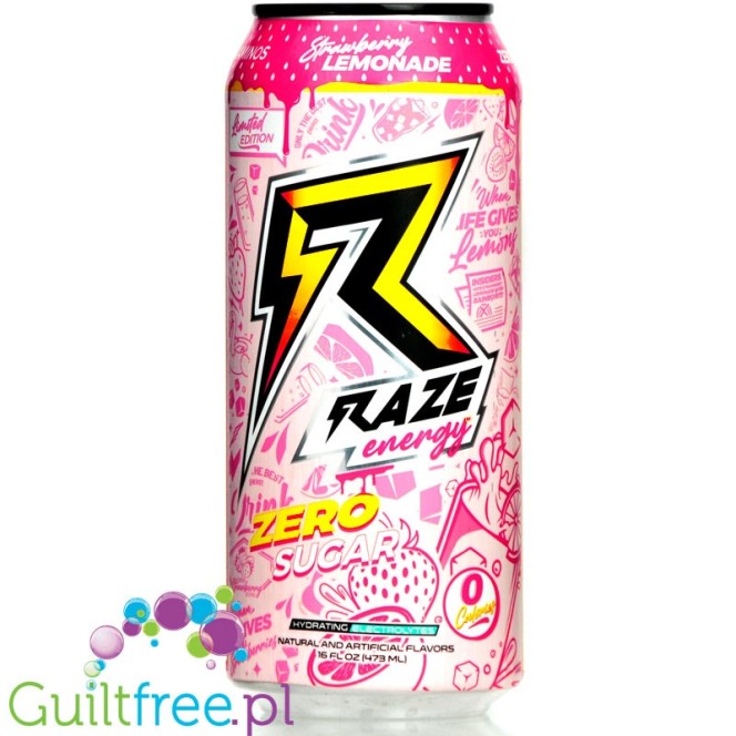 REPP Sports Raze Energy Strawberry Lemonade - energy without calories 473ml ver. USA