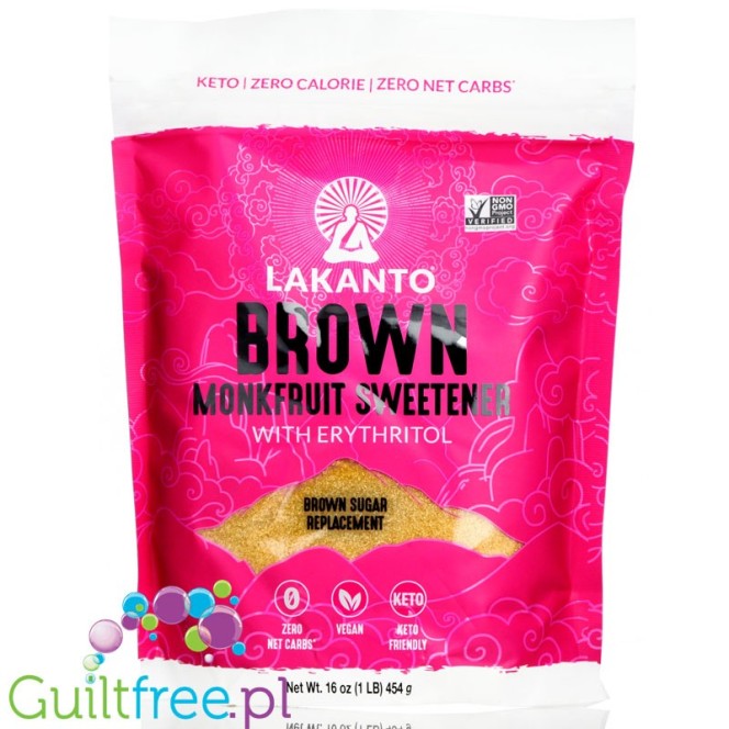 Lakanto Brown Monkfruit Sweetener - keto substytut brązowego cukru bez kalorii